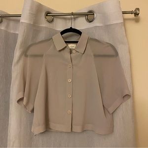 Aritzia sheer chiffon lilac blouse